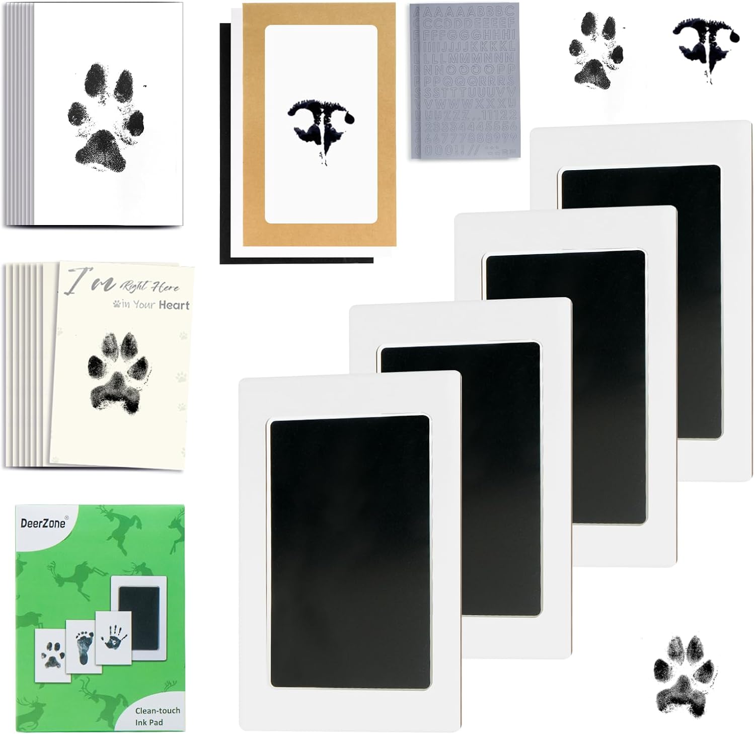 Inkless Paw Print Kit Dog Paw Print Kit Dog Nose Print Kit Clean Touch Ink Pads and Imprint Cards