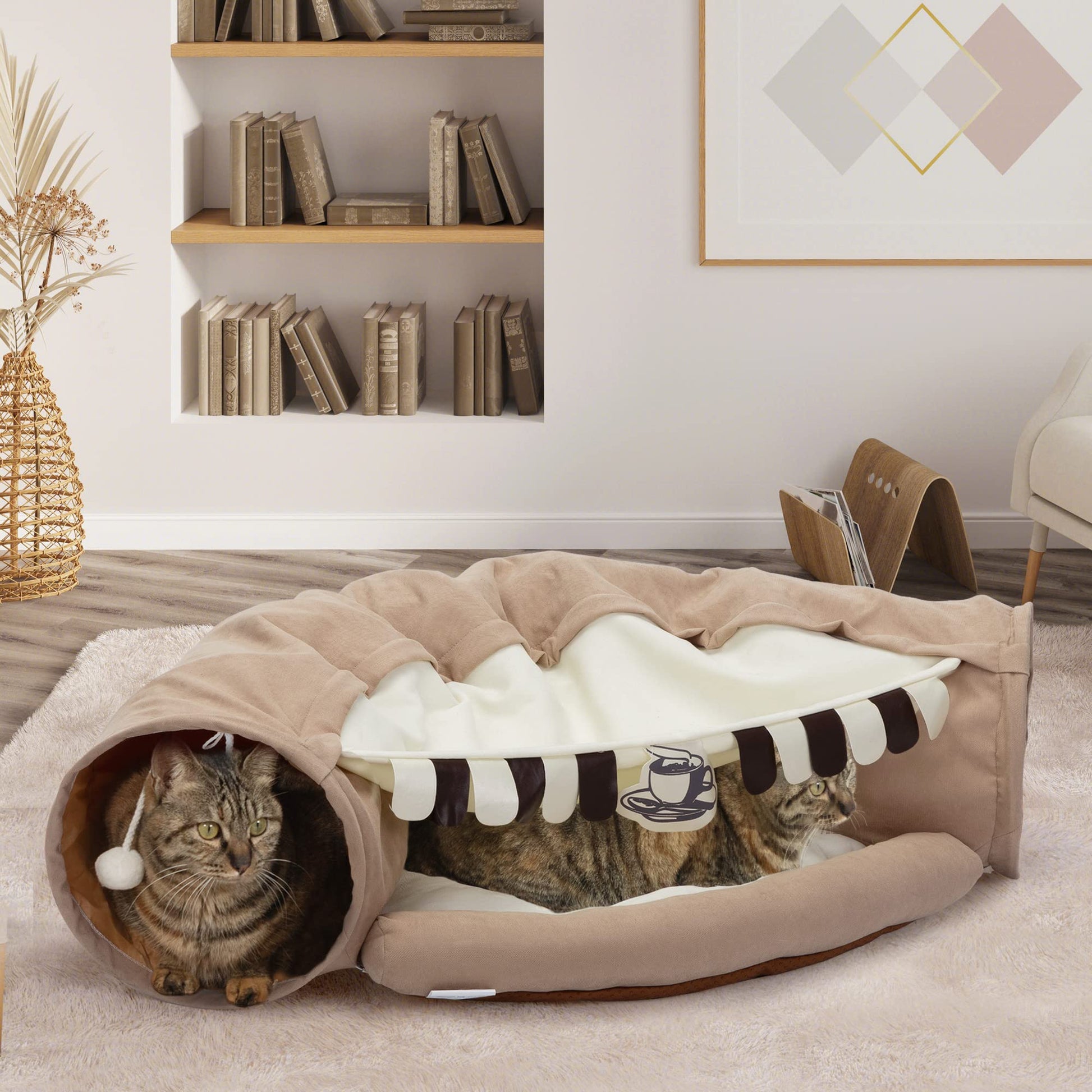 2-in-1 Collapsible Cat Tunnel Bed