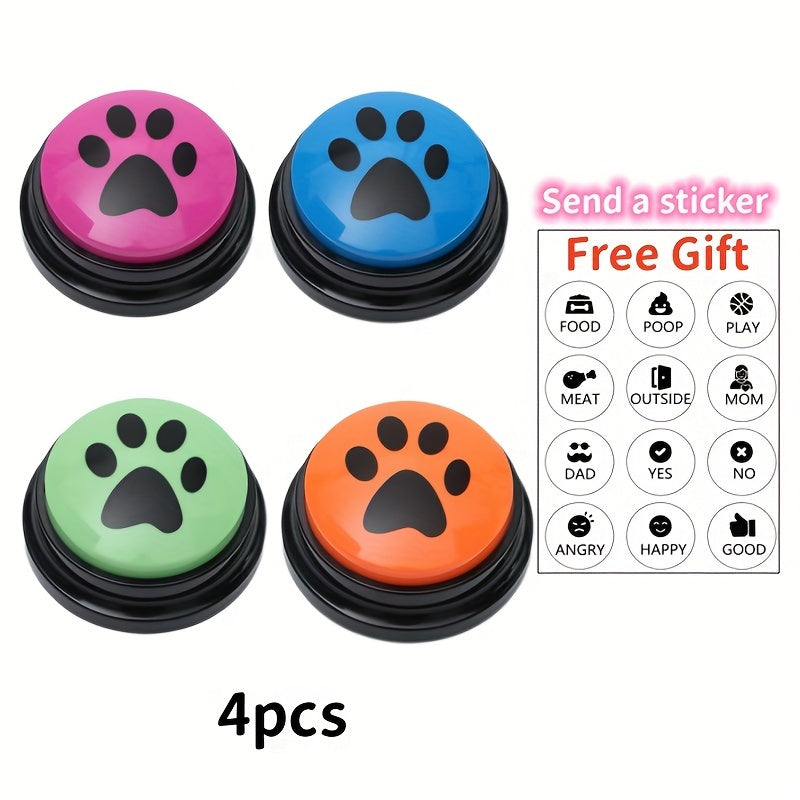 4/8/10pcs Dog Training Buttons with LED Lights Interactive Pet Communication Toy Recordable Talking Buttons