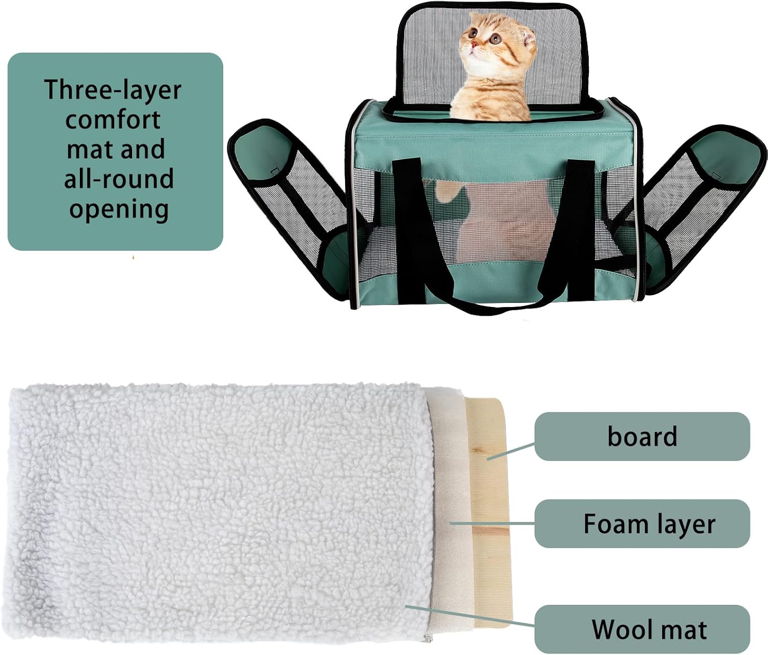 Pet Travel Carrier Soft-Sided Cat Bag Airline Approved