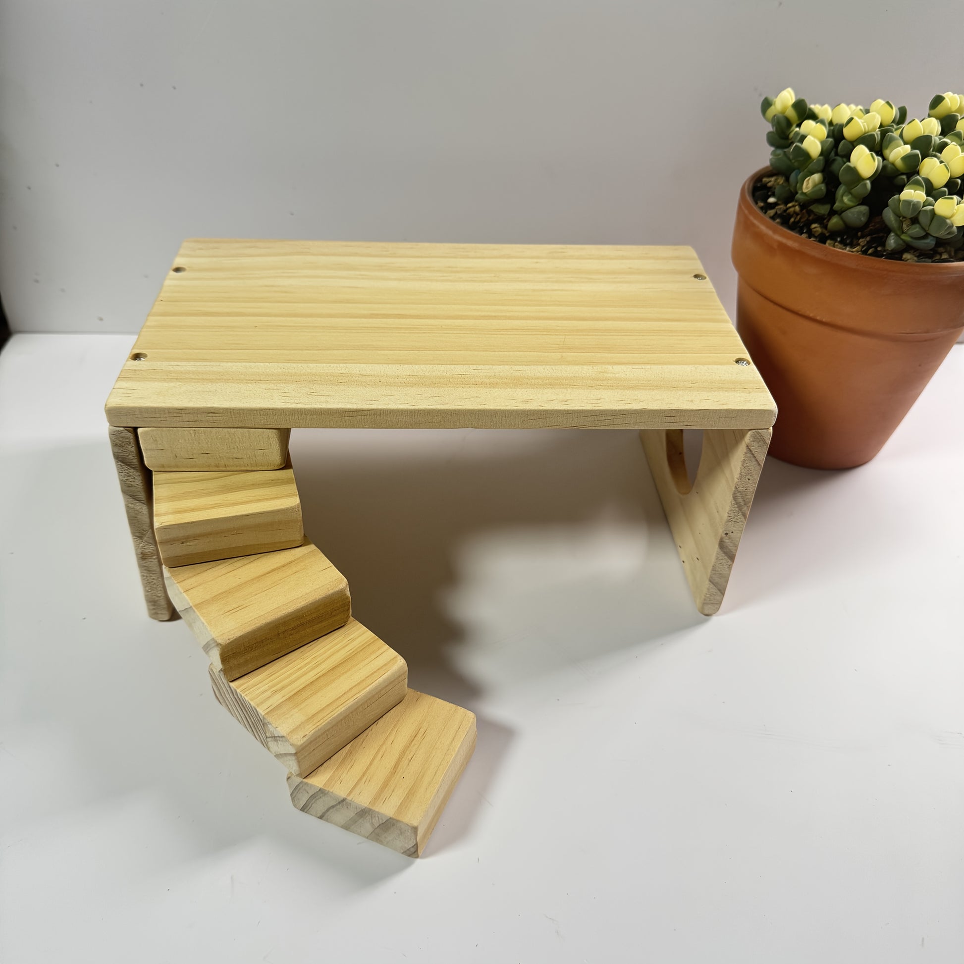2-Tier Recycled Wood Chicken & Hamster Feeding Platform