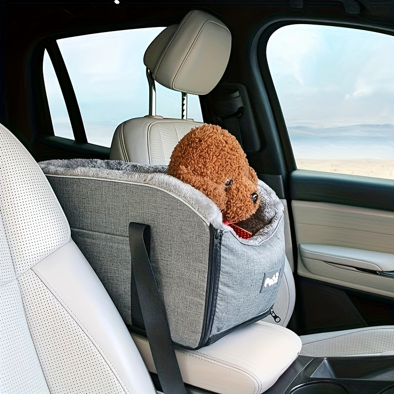 PETFANGFANG Portable Cozy Pet Car Seat | Polyester Dog & Cat Travel Bag for Small to Medium Pets