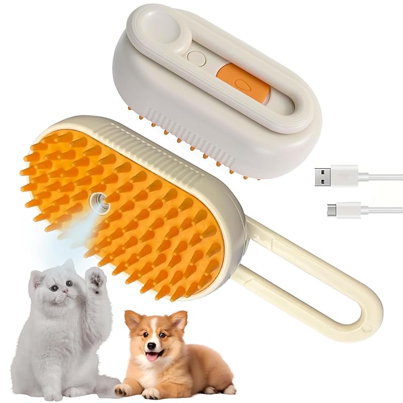 3 in 1 Cat Steam Brush for Shedding Dog Brush with Steam