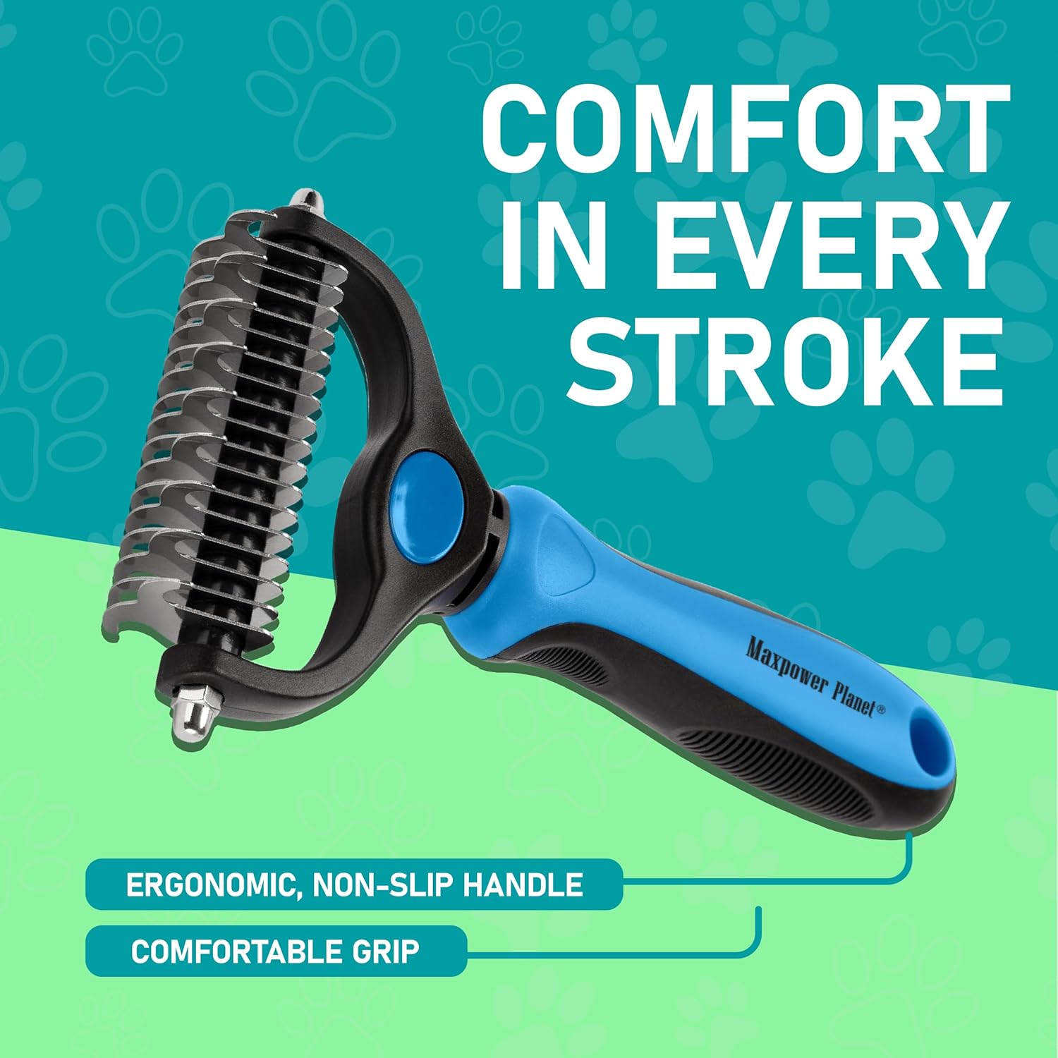 Planet Original Pet Grooming Rake - Double-Sided Deshedding Dematting Tool