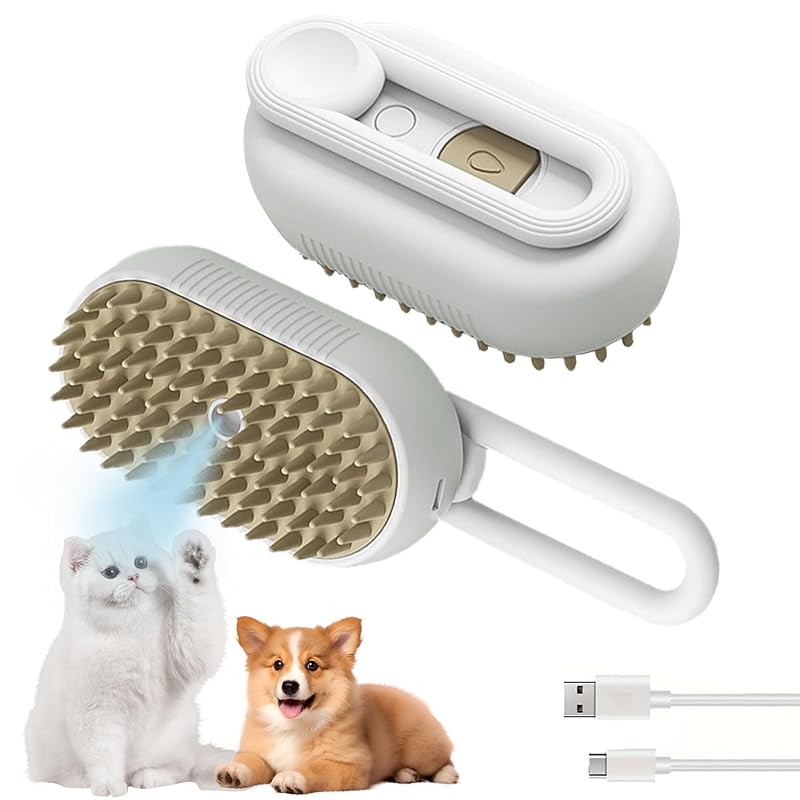 3 in 1 Cat Steam Brush for Shedding Dog Brush with Steam