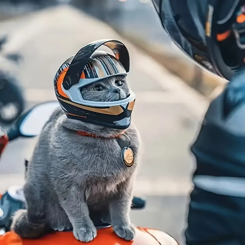 Motorcycle Kitten Helmet - Adjustable Straps