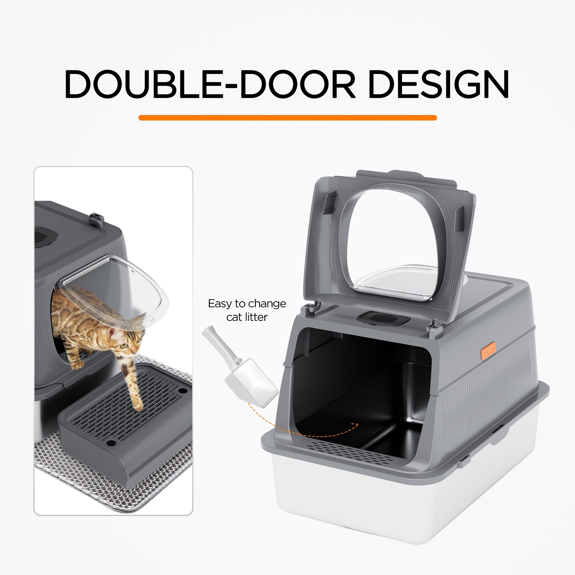 Extra Large Stainless Steel Cat Litter Box Fully Enclosed Cat Litter Box With Lid