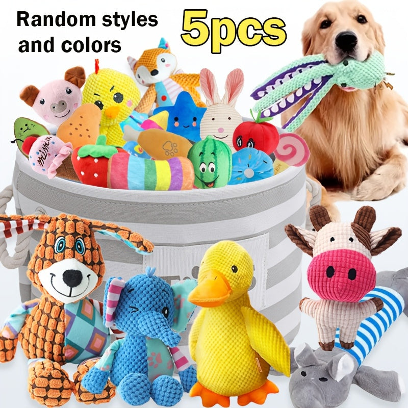 5/10 Random Style Dog Squeak Toy Set