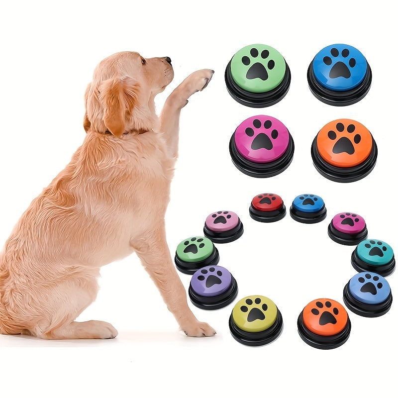 4/8/10pcs Dog Training Buttons with LED Lights Interactive Pet Communication Toy Recordable Talking Buttons