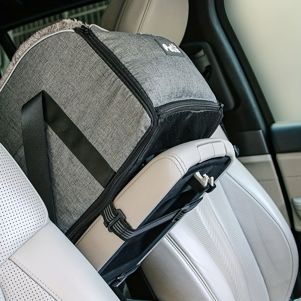 PETFANGFANG Portable Cozy Pet Car Seat | Polyester Dog & Cat Travel Bag for Small to Medium Pets
