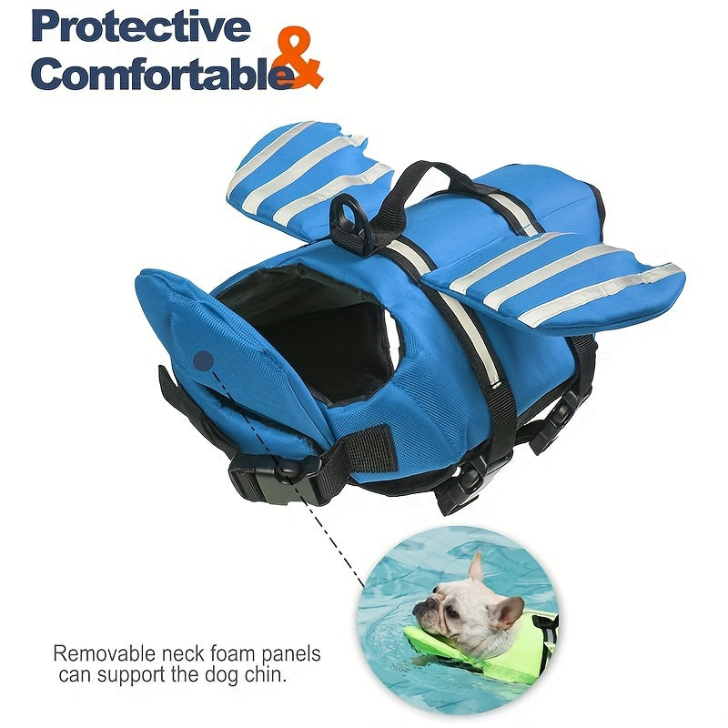 Wings Dog Life Jacket | Adjustable Flotation Vest with Chin Float Rescue Handle