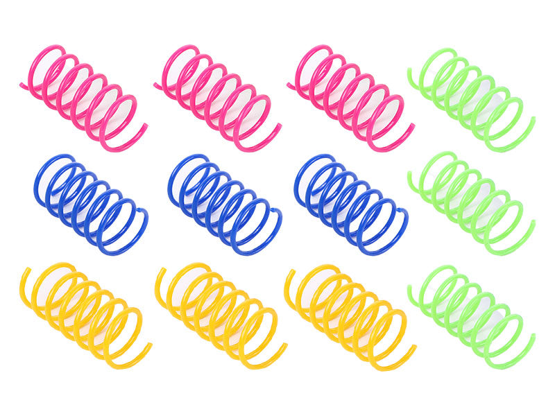 Andiker Cat Spiral Spring, 12 Pc Cat Creative Toy to Kill Time and Keep Fit Interactive Cat Toy Sturdy Heavy Plastic Spring Colorful Springs Cat Toy for Swatting, Biting, Hunting Kitten Toys