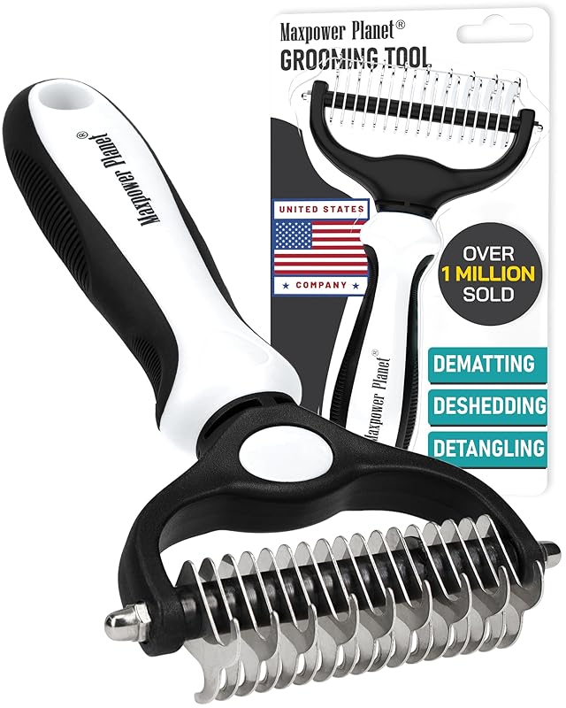 Planet Original Pet Grooming Rake - Double-Sided Deshedding Dematting Tool