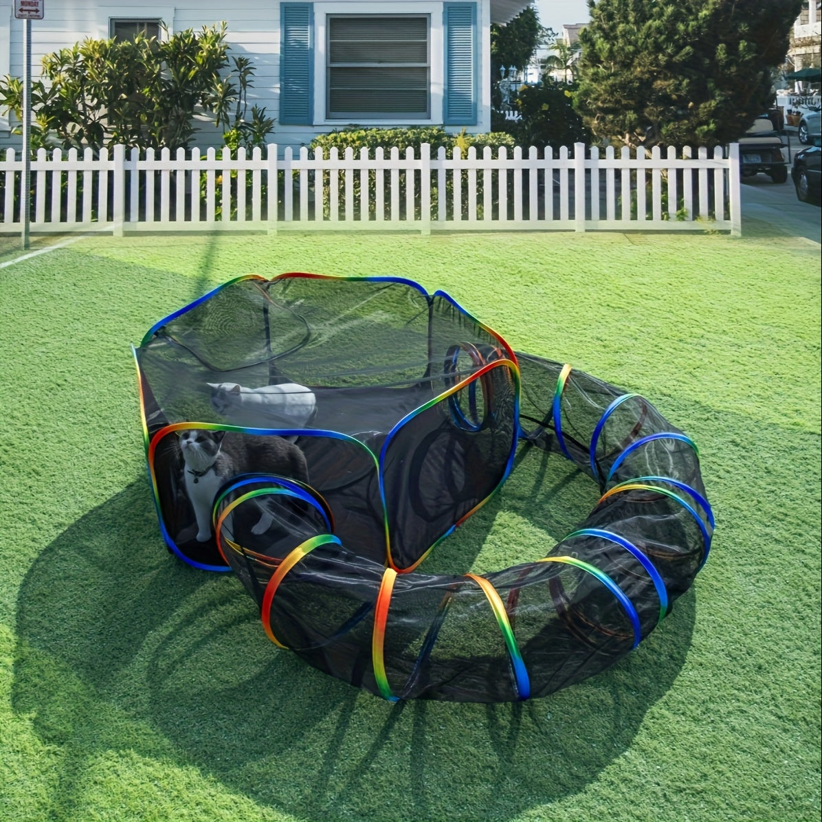 Outdoor Pet Playpen and Playground Indoor Outdoor Cabin Rainbow Portable Tent Round Play Tunnel