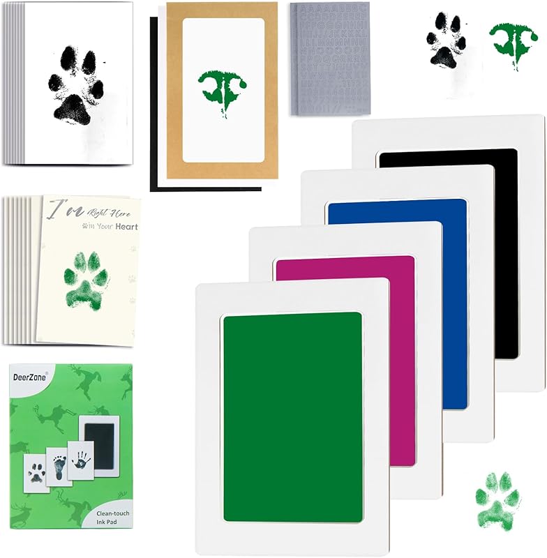 Inkless Paw Print Kit Dog Paw Print Kit Dog Nose Print Kit Clean Touch Ink Pads and Imprint Cards