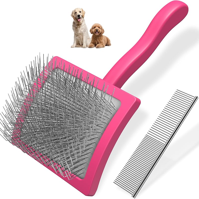 2PCS Slicker Brush for Dogs & Pet Comb,Professional Dog Grooming Brush