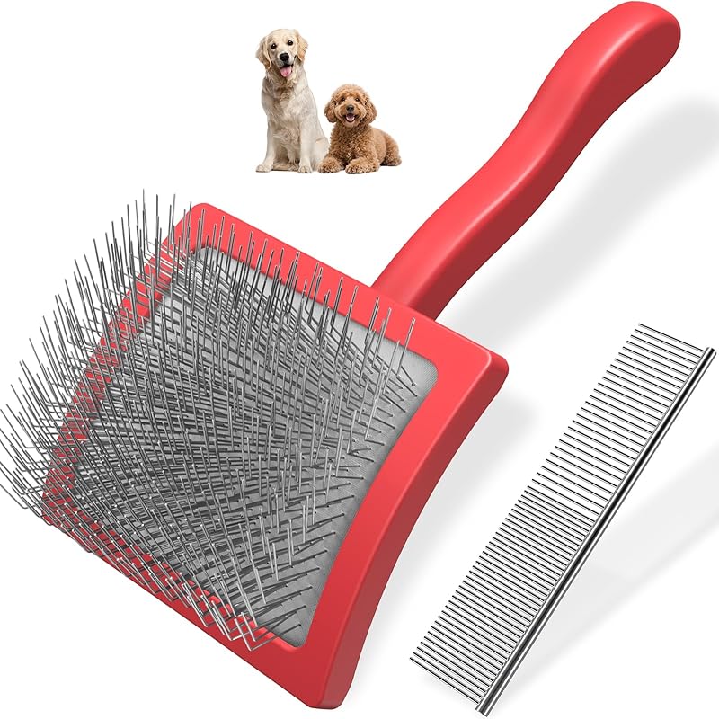 2PCS Slicker Brush for Dogs & Pet Comb,Professional Dog Grooming Brush