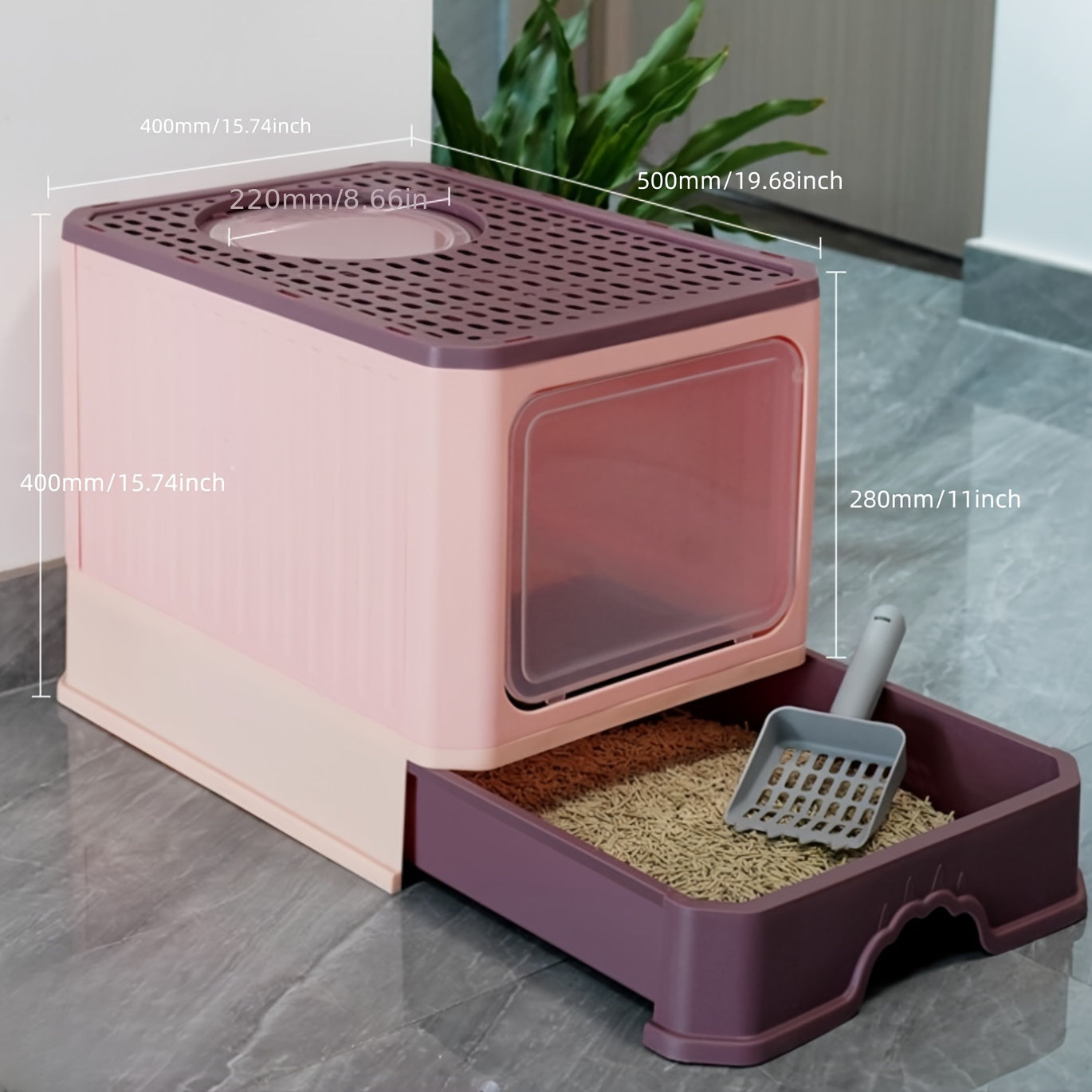 Large Fully Enclosed Cat Litter Box Drawer Cat Litter Box