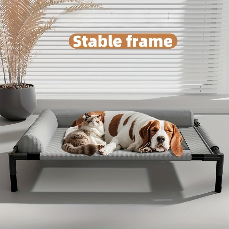 Elevated Pet Cushion All-Season Raised Dog Bed with Ventilated Mesh Base