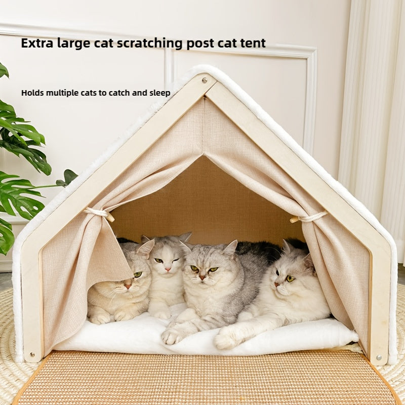 Extra Large Sisal Cat Tent with Scratching Pad