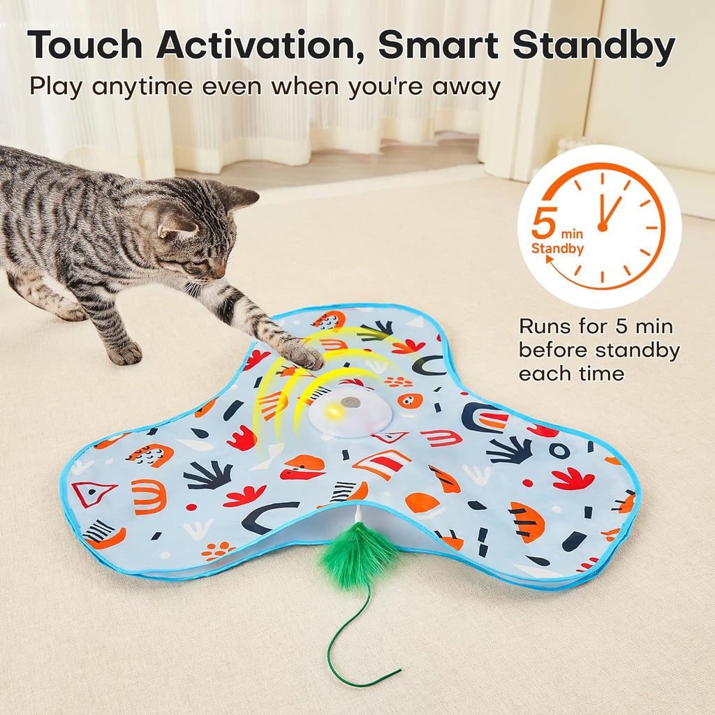 Hide and Seek Interactive Cat Toys Moving Concealed Wand Feather