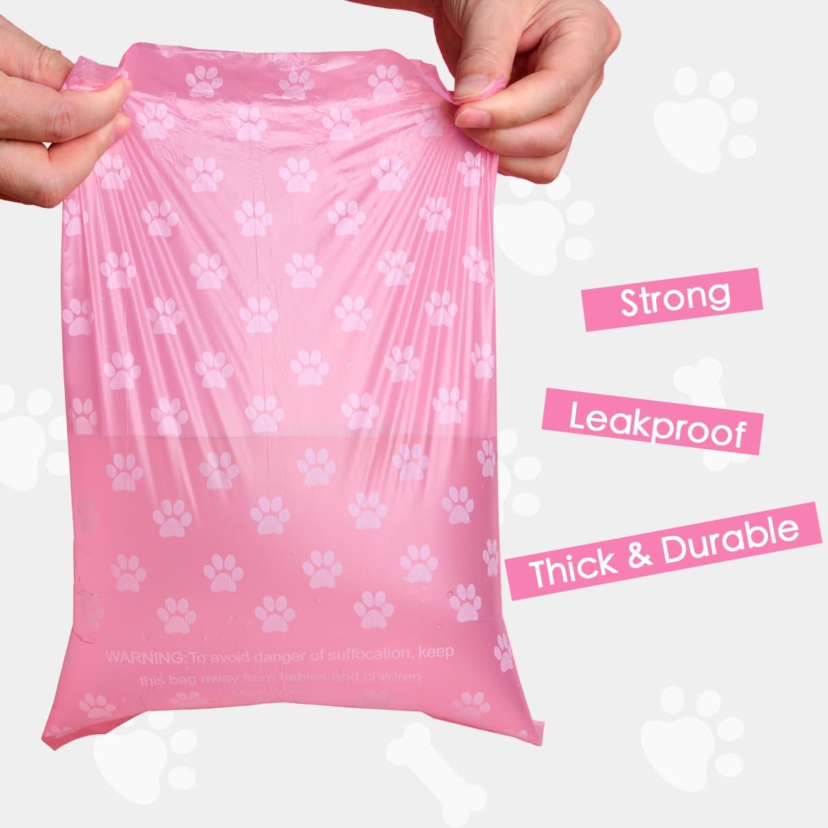 Poop Bags Rolls 256 Count - 9x13 Inches Pink Thickened Leakproof Lavender scent Poo Bags