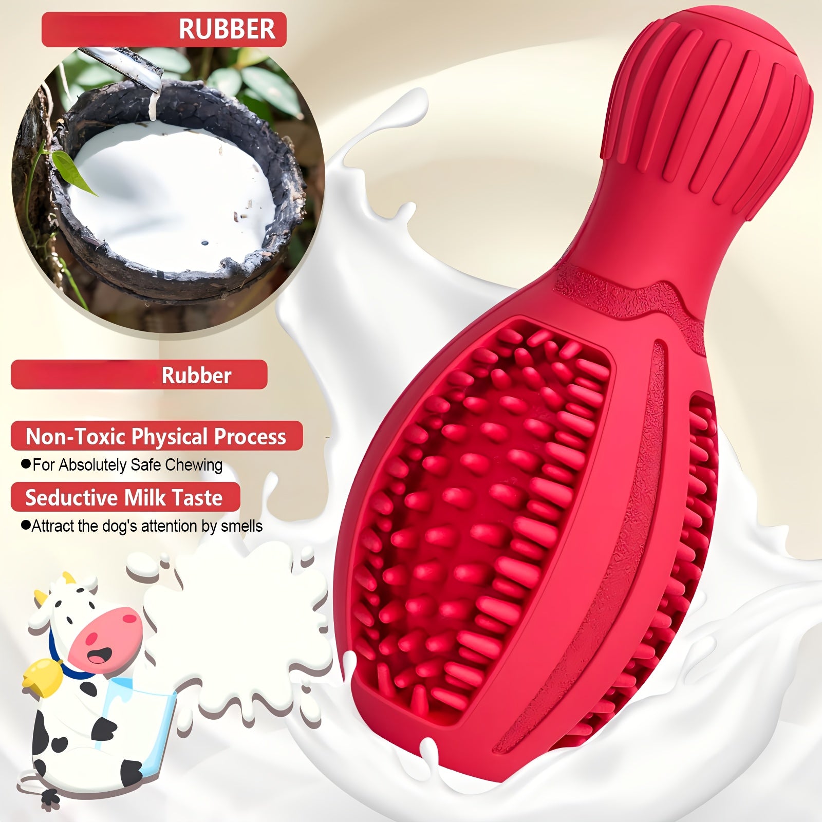 Interactive Bowling Ball Dog Chew Toy - Slow Feeder & Dental Health Rubber
