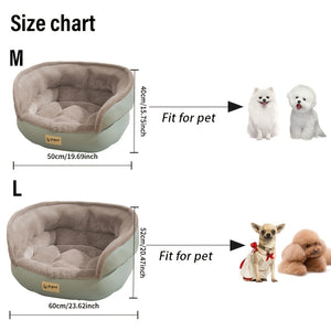 [24lbs Plush Dog Bed] Soft Plush Round Dog Bed with Non-Slip Bottom