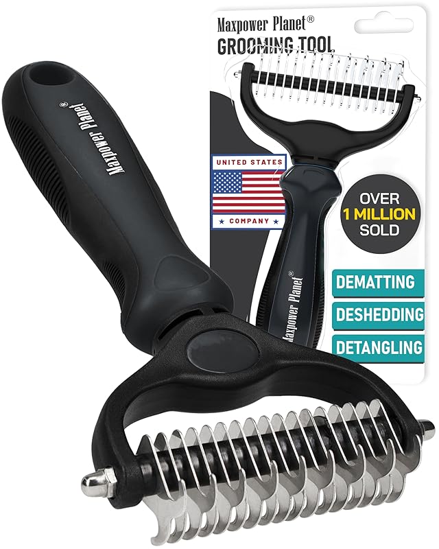 Planet Original Pet Grooming Rake - Double-Sided Deshedding Dematting Tool