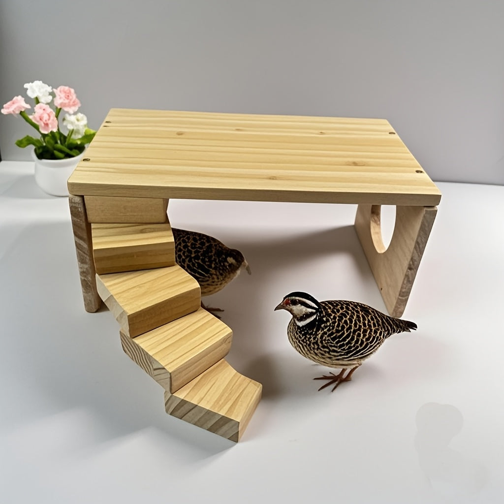 2-Tier Recycled Wood Chicken & Hamster Feeding Platform