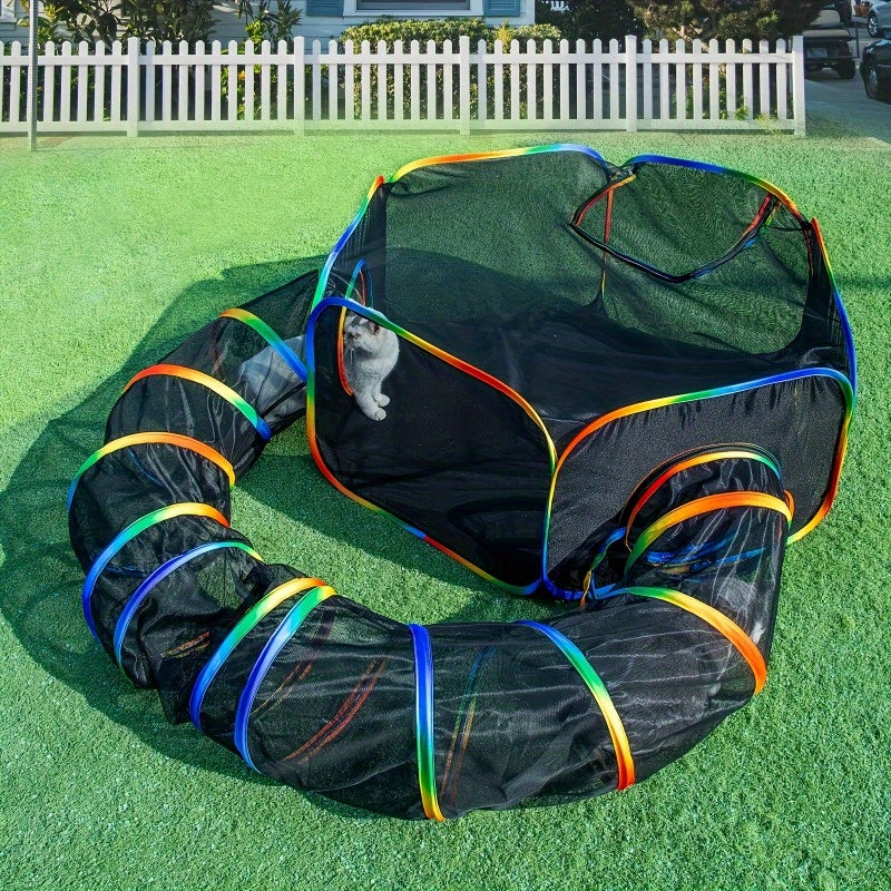 Outdoor Pet Playpen and Playground Indoor Outdoor Cabin Rainbow Portable Tent Round Play Tunnel