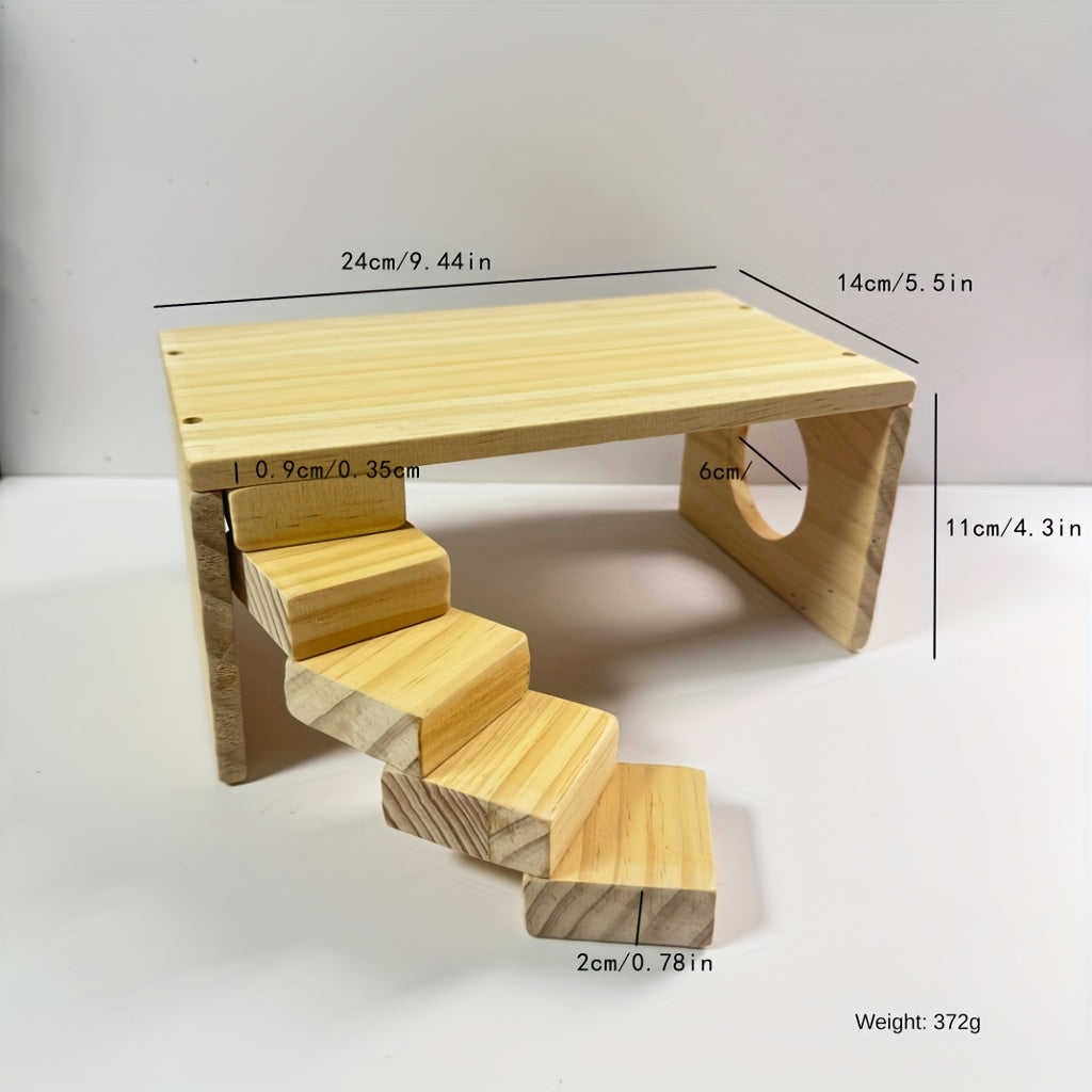 2-Tier Recycled Wood Chicken & Hamster Feeding Platform
