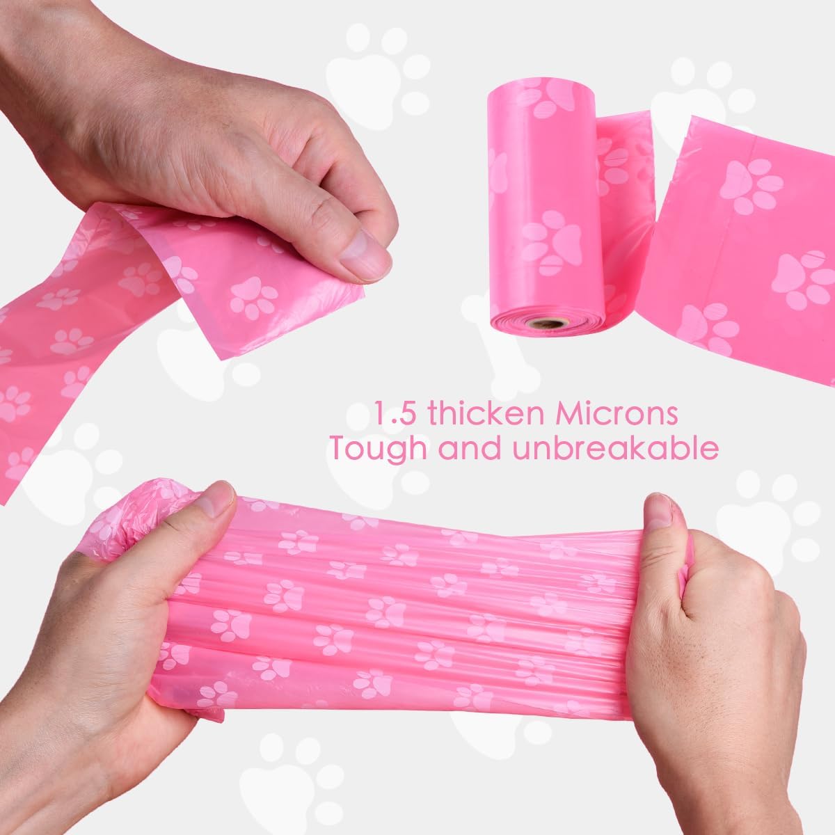 Poop Bags Rolls 256 Count - 9x13 Inches Pink Thickened Leakproof Lavender scent Poo Bags