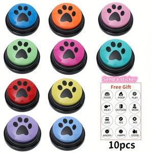 4/8/10pcs Dog Training Buttons with LED Lights Interactive Pet Communication Toy Recordable Talking Buttons