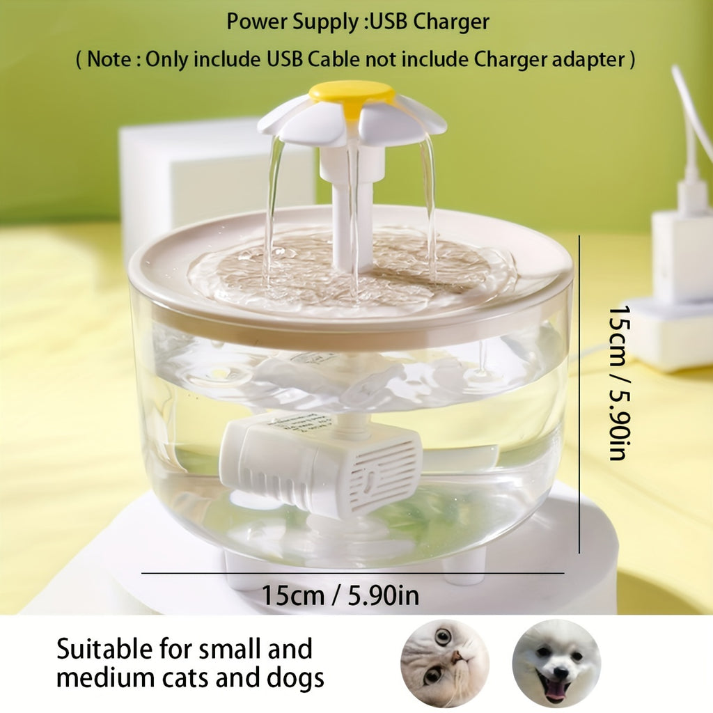 Whisper Quiet 1pc 1.5L Usb-Powered Pet Water Fountain | Automatic Circulation