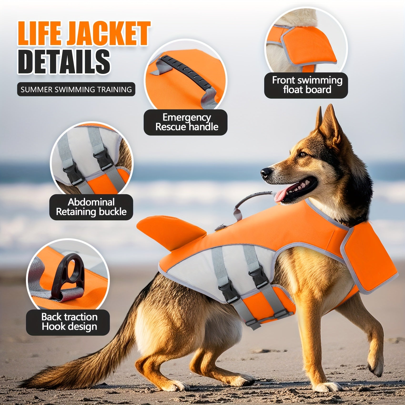Summer High Buoyancy Dog Life Jacket | Dog Swimwear Dog Swimming Outfit