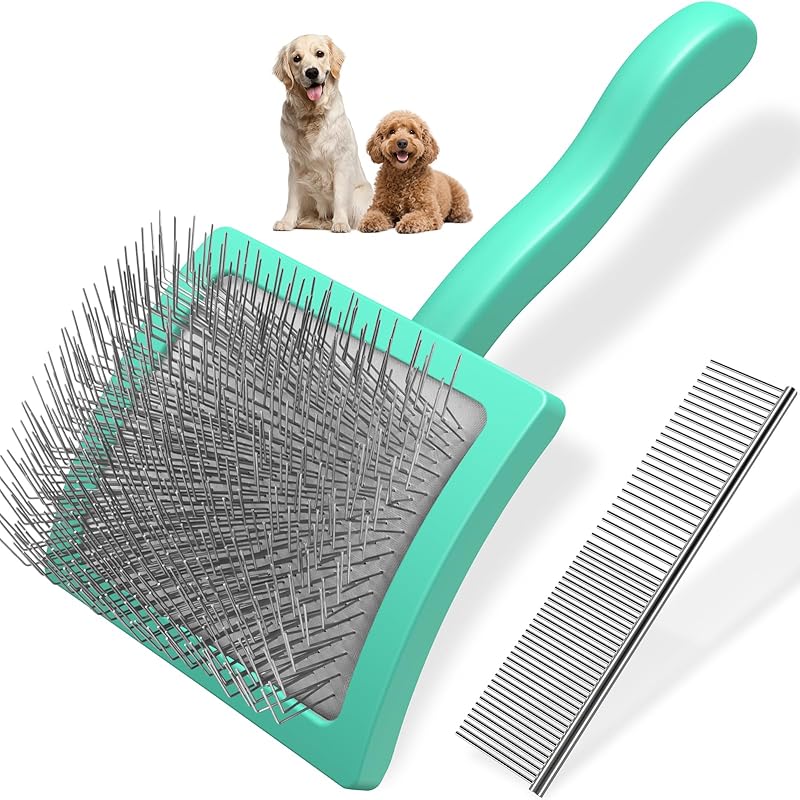 2PCS Slicker Brush for Dogs & Pet Comb,Professional Dog Grooming Brush