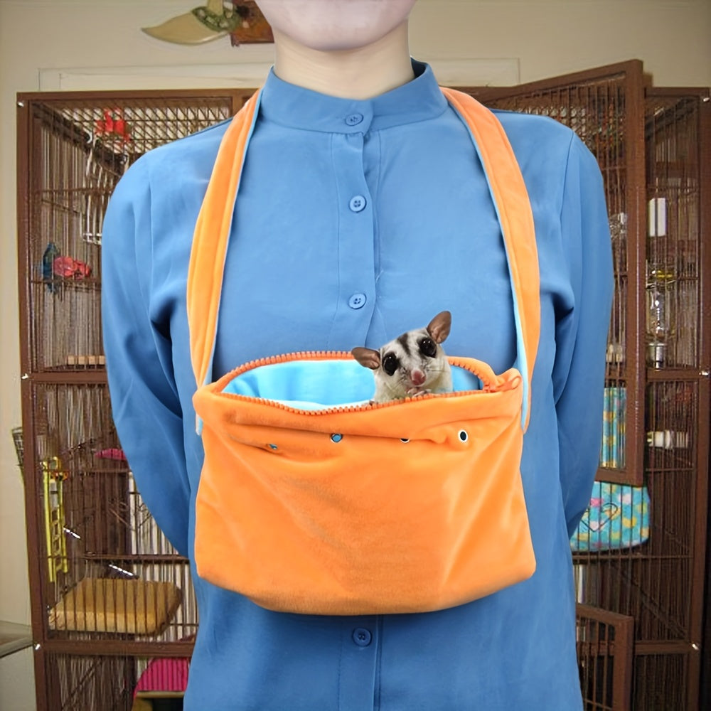 Flannel Small Pet Sling Carrier for Hamsters & Moles
