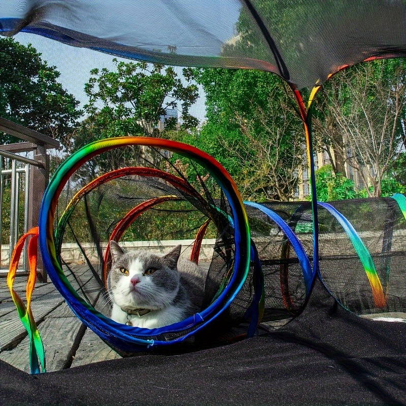 Outdoor Pet Playpen and Playground Indoor Outdoor Cabin Rainbow Portable Tent Round Play Tunnel