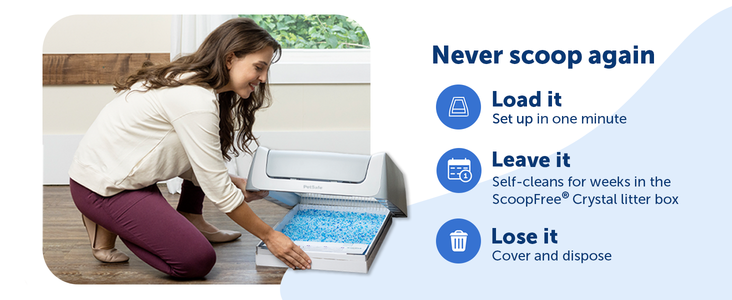 ScoopFree Crystal Cat Litter & Refill Tray with Lid