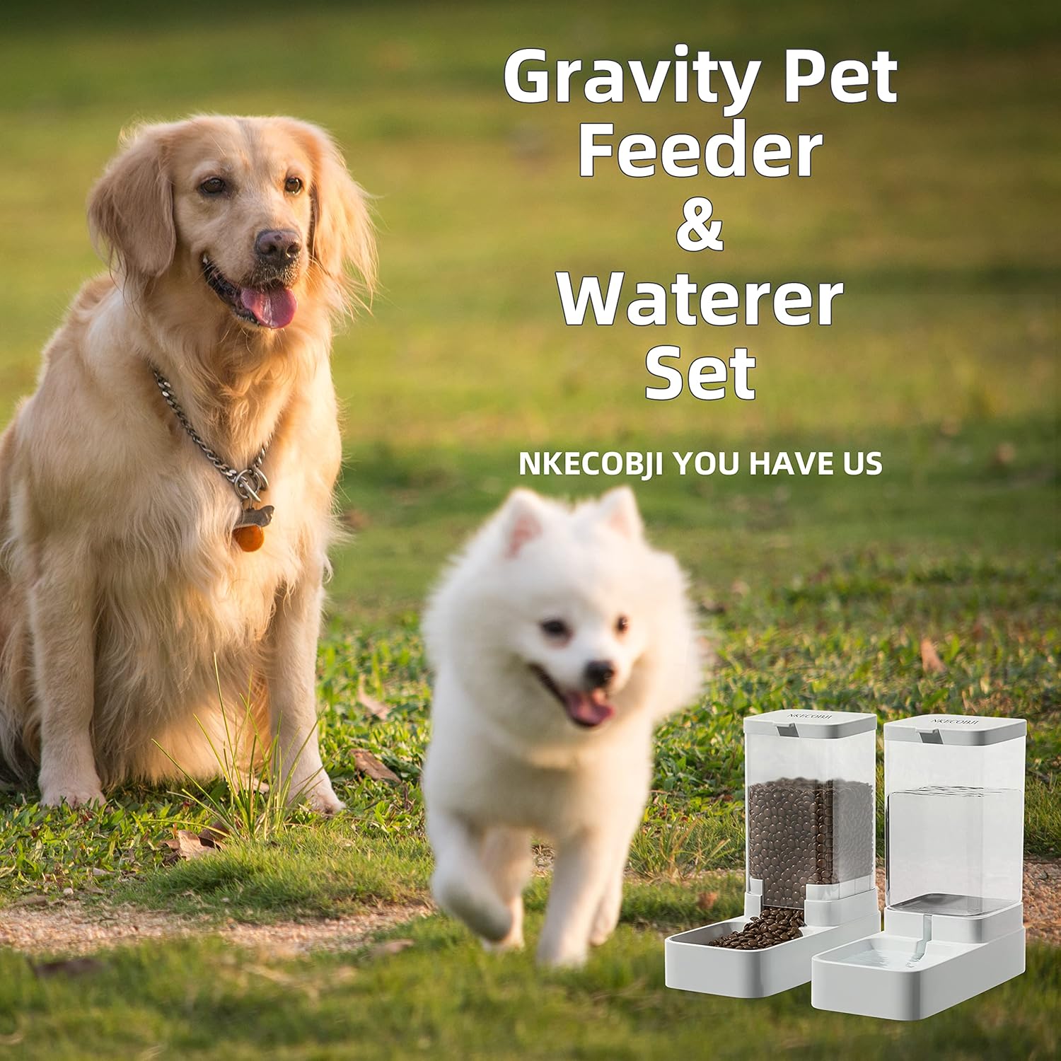 Pet Feeder and Water Dispenser Set Automatic Dog Feeder and Dog Water Dispenser