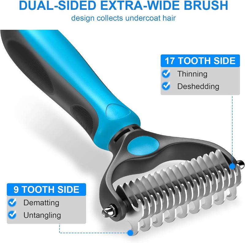 Pet Grooming Brush Double Sided Undercoat Rake