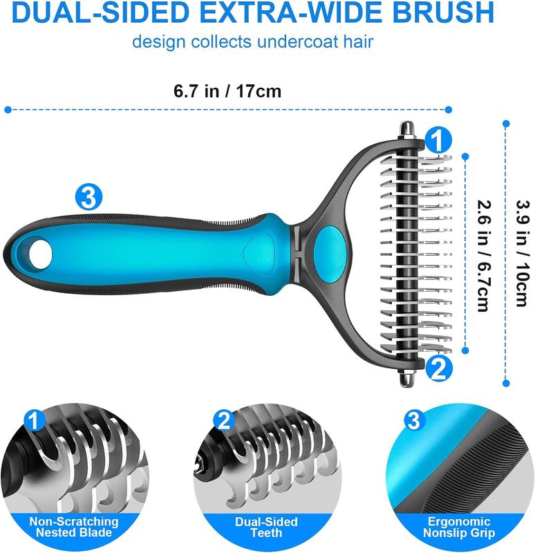 Pet Grooming Brush Double Sided Undercoat Rake