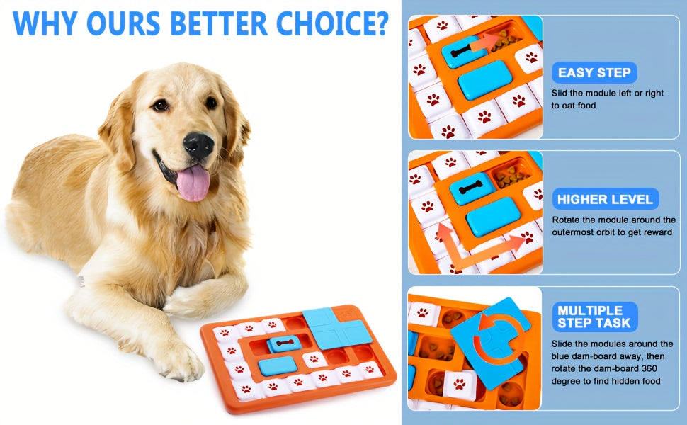 Durable Interactive Dog Puzzle Toy - Squeaky Treat Dispensing Game