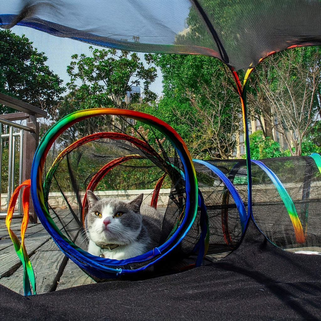 Outdoor Pet Playpen and Playground Indoor Outdoor Cabin Rainbow Portable Tent Round Play Tunnel
