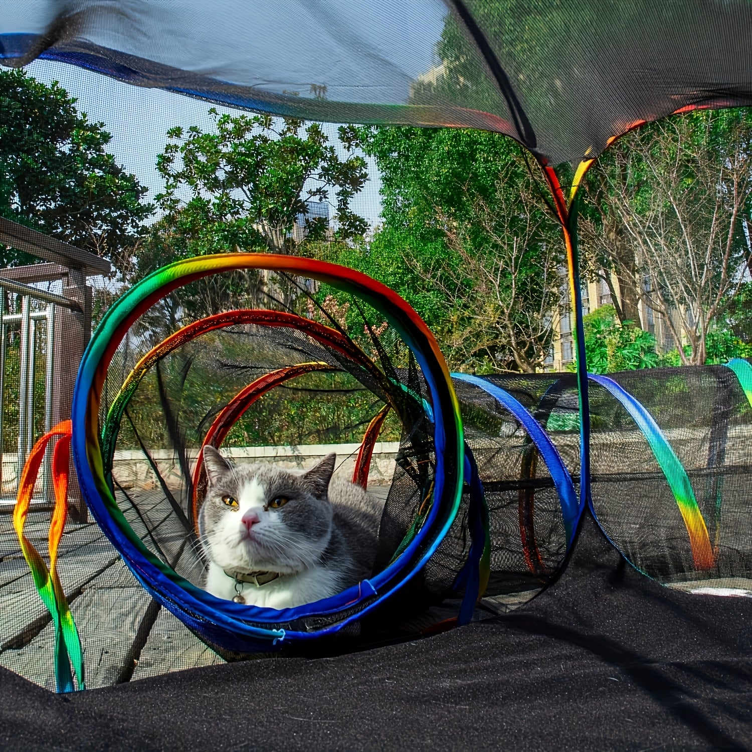 Outdoor Pet Playpen and Playground Indoor Outdoor Cabin Rainbow Portable Tent Round Play Tunnel