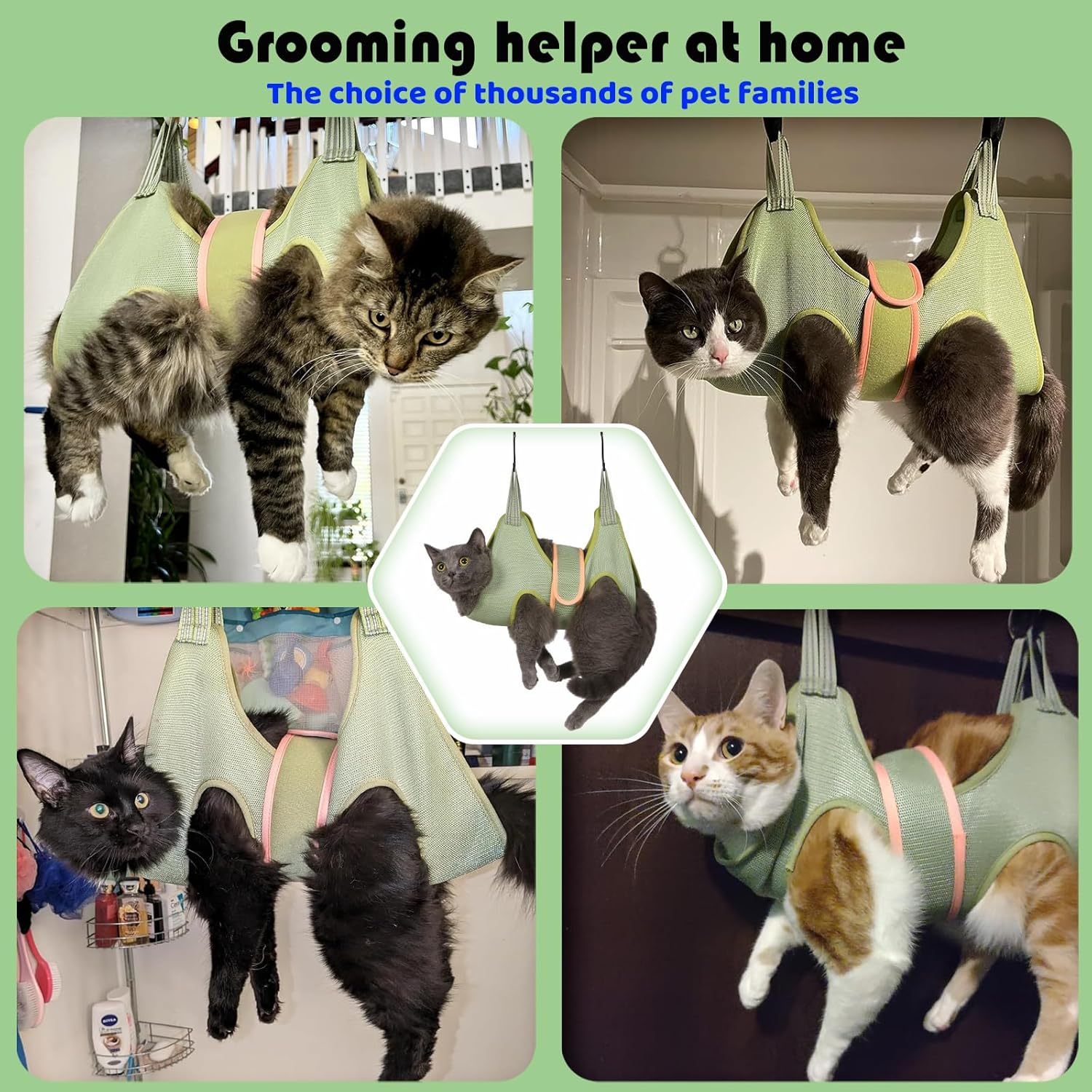 Cat Grooming Hammock Harness for Cats
