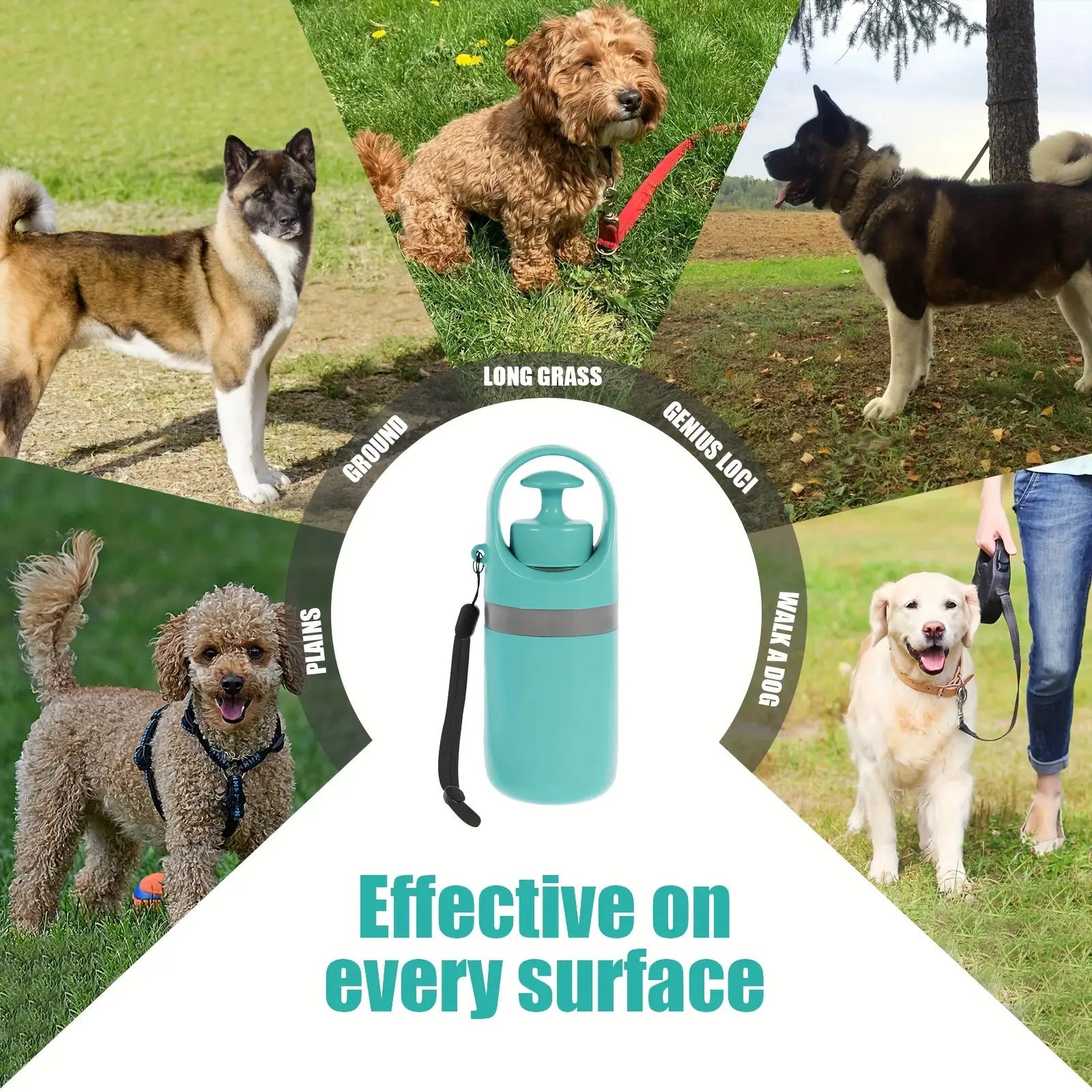 Portable Poop Scooper with Bags Teal Claw Design Portable Dog Poop Scooper with Bag Dispenser