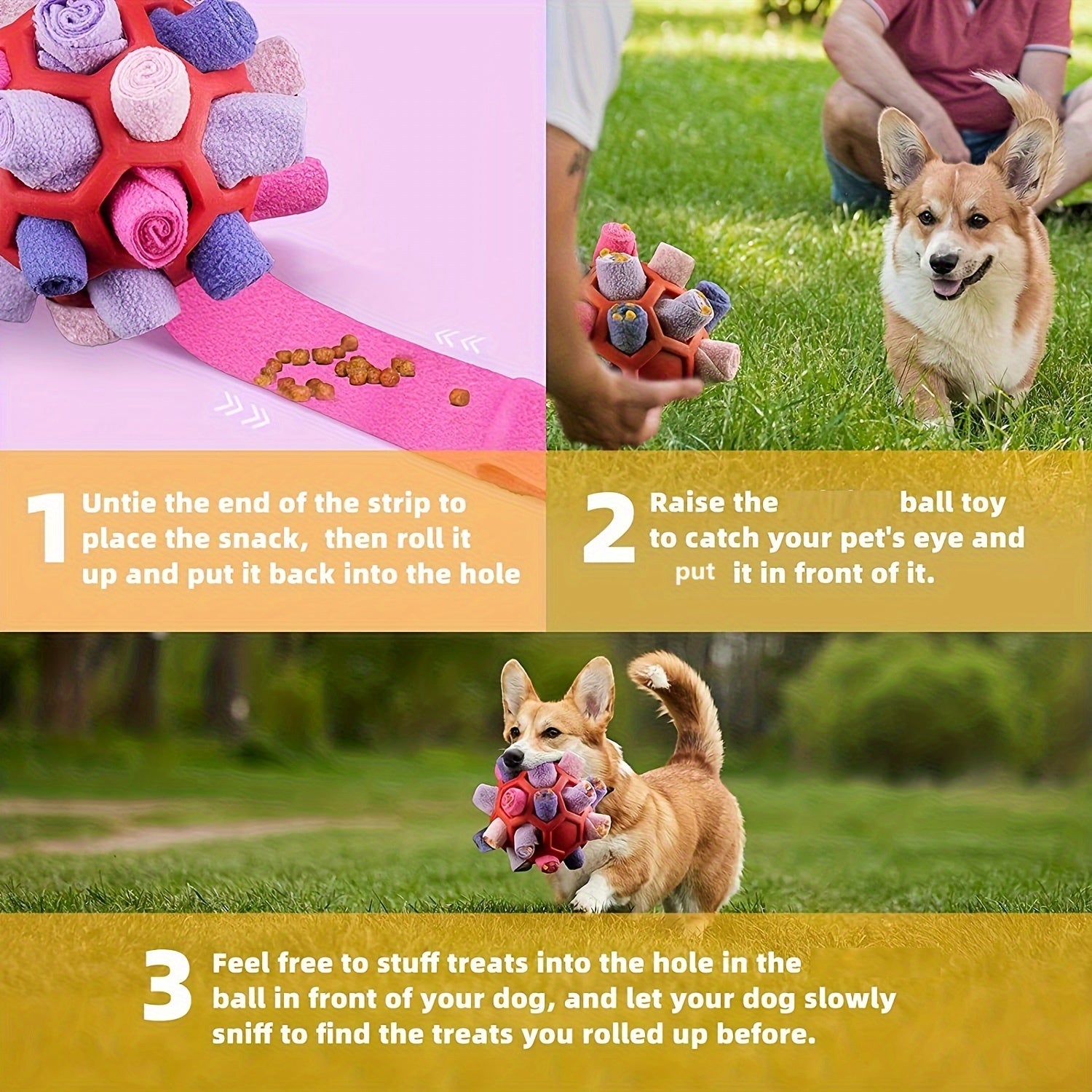 Triggering Fun Interactive Treat Hiding Dog Puzzle Ball