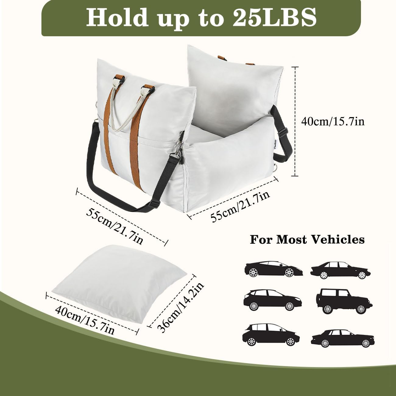 Dog Car Seat for Small Dog Soft Dog Booster Car Seat under 25lb